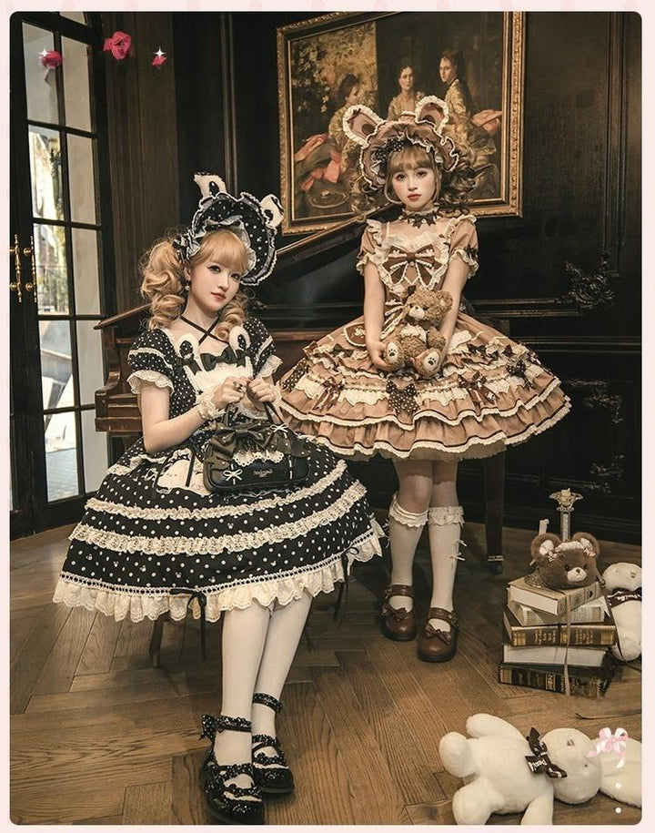 Mademoiselle Pearl~Bow Rabbit~IP Collab Sweet Lolita OP in Multiple Styles