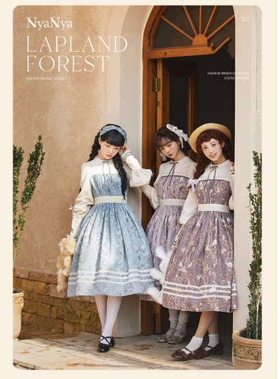 (Buyforme)NyaNya~ Lapland Forest~ Lolita Elegant Vintage Floral JSK OP Dress   