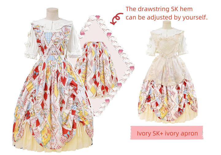 Southern Cross~Showa Kaleidoscope~Sweet Lolita OP SK and JSK with Rabbit Print 42127:727892