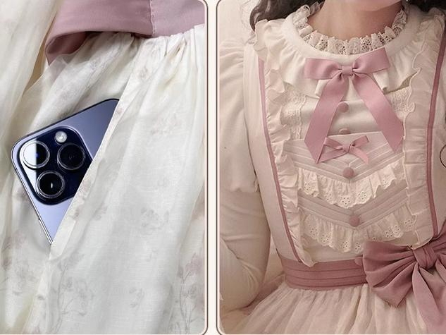Half Sweet Lolita~Doll Garden~Sweet Lolita JSK Dress Cat Print Pink Dress Set 34862:468330