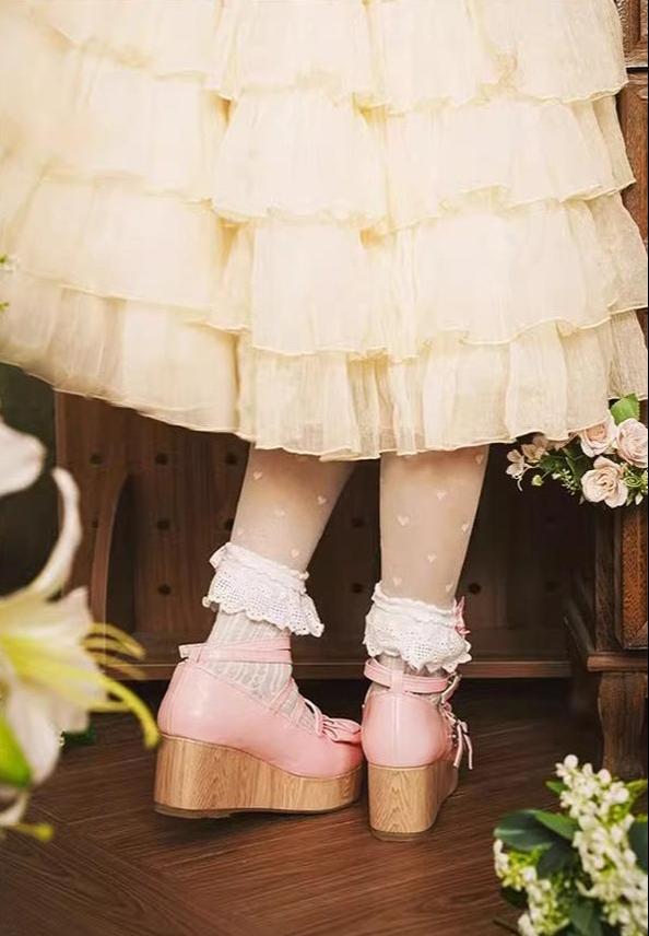 MODO~Old School Tata~Kawaii Lolita Hight Platform Shoes with Round Toe