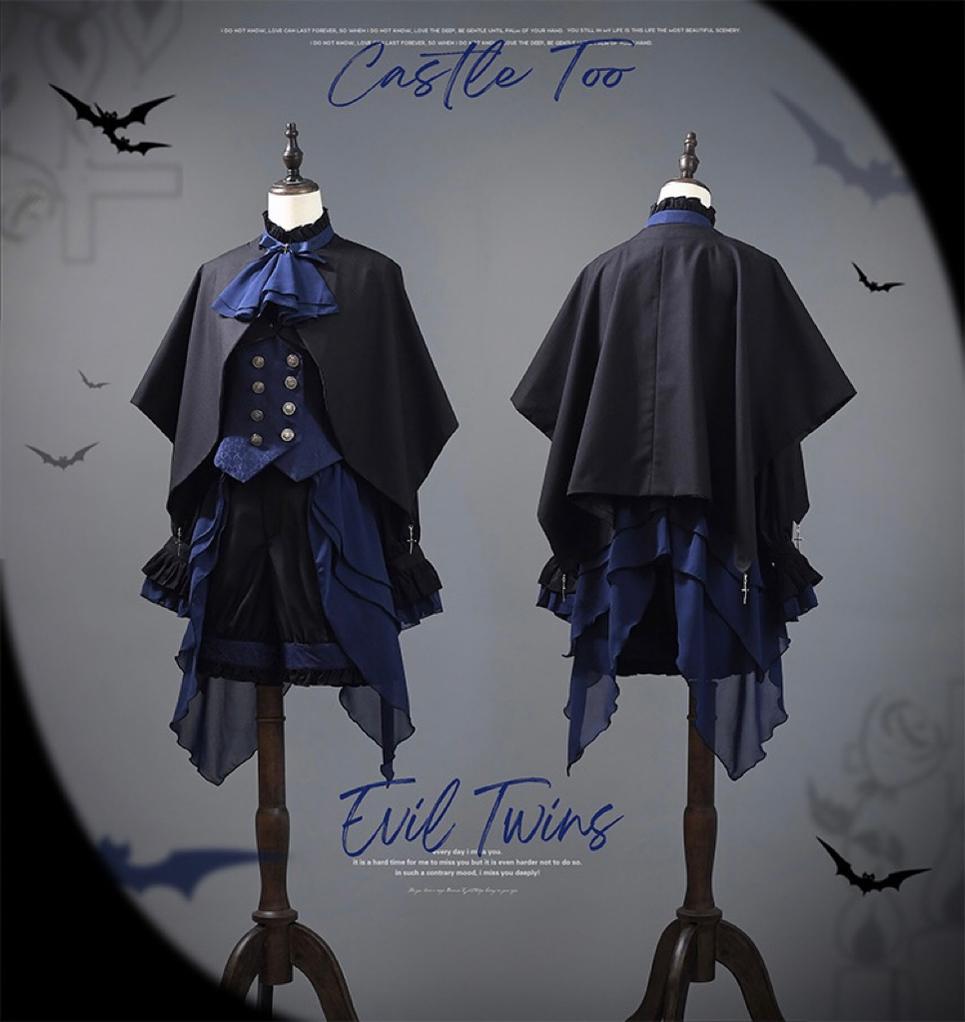 (BFM)CastleToo~Evil Twins~Ouji Lolita Dress Lolita Vest Shirt Shorts Skirt Set