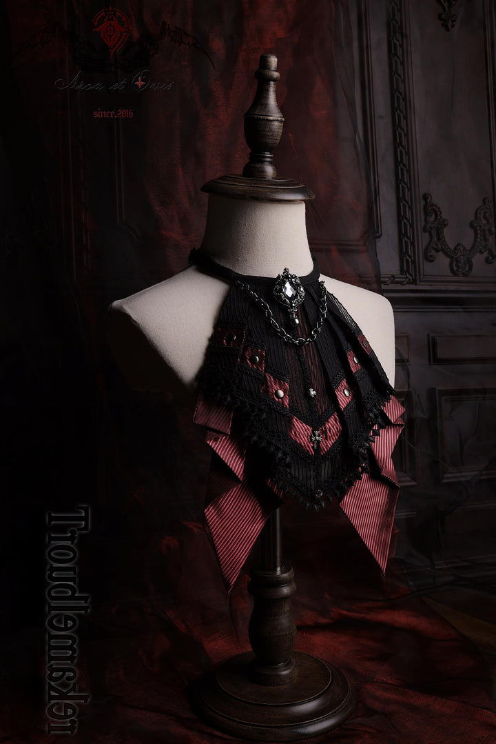 Arca et Ovis~Ouji Lolita Jabot Gothic Lolita Accessory Multiple Colors F Deep Red Twill