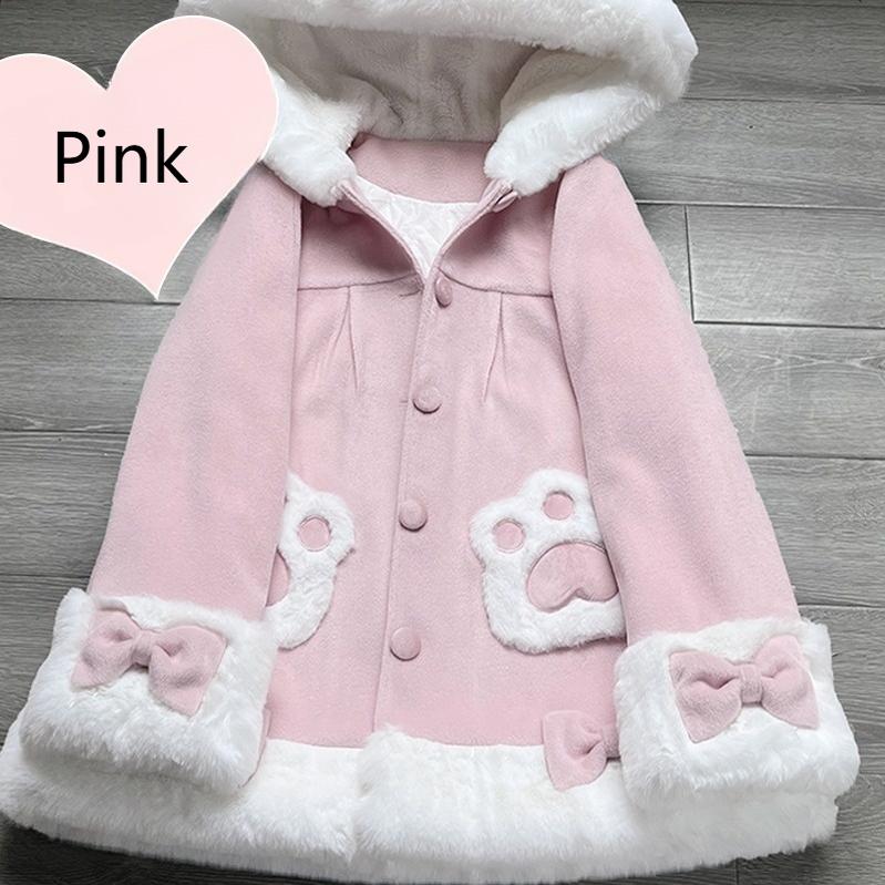 ZhiJinYuan~Calico Cat~Kawaii Lolita Plush Coat Lovely Warm Winter Coat   