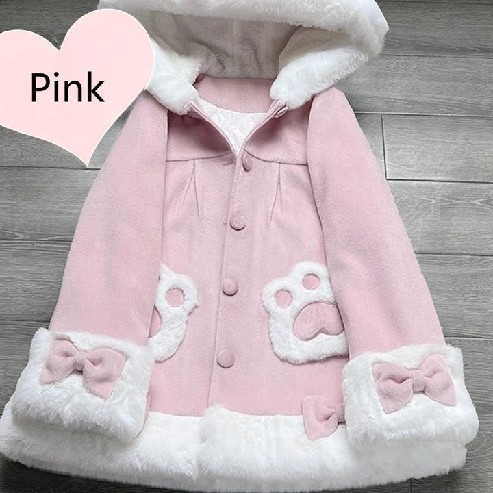 ZhiJinYuan~Calico Cat~Kawaii Lolita Plush Coat Lovely Warm Winter Coat