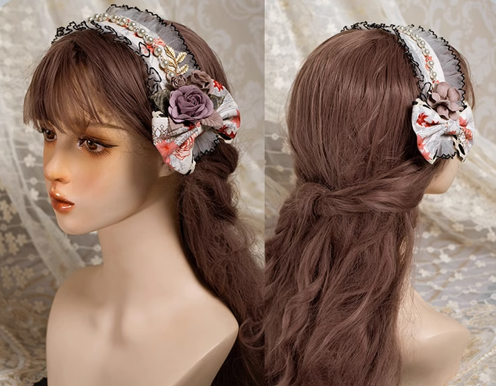 Neo Ludwig~Under the Rose~Elegant Lolita KC and Hairband Multicolors hairband beige 