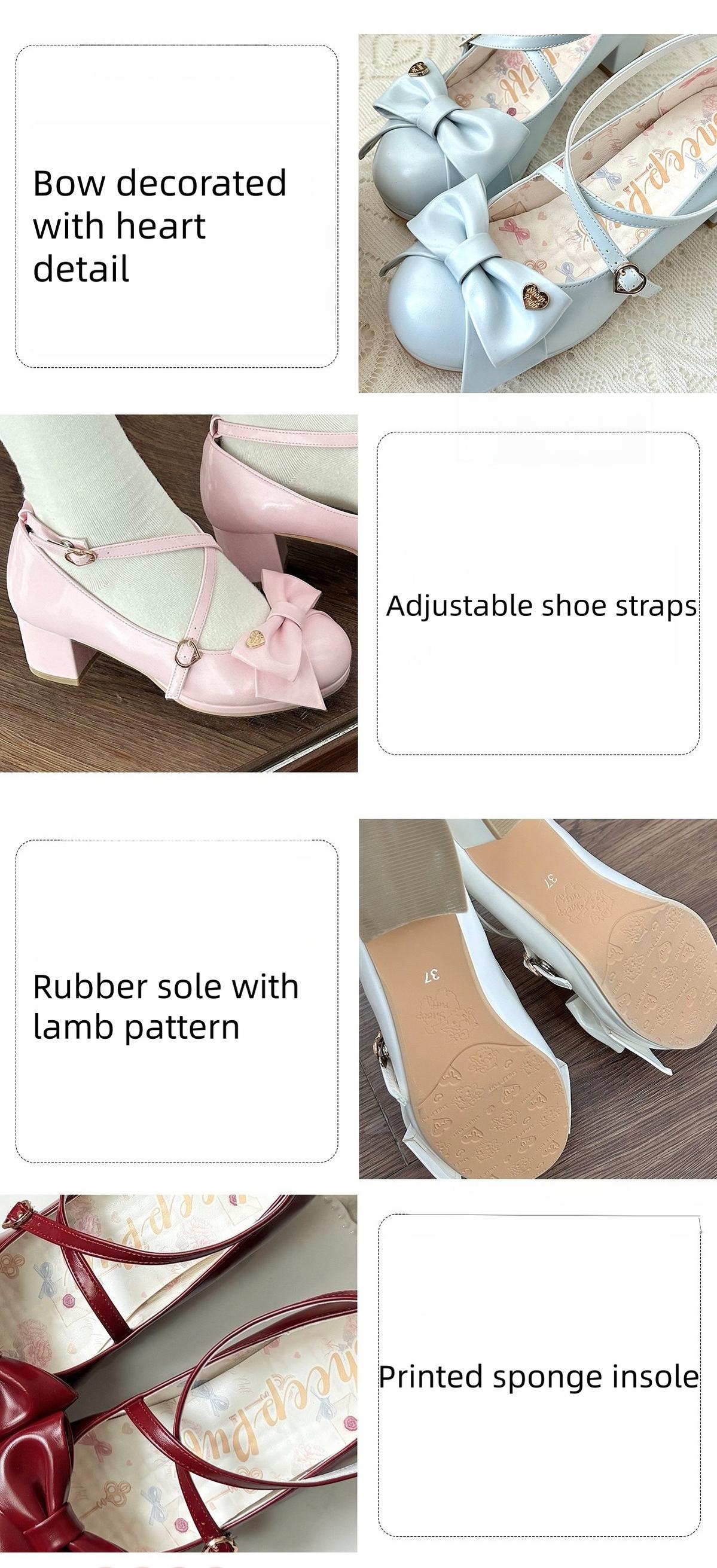 Miss Fondant - Sweet Lolita Cross Strap Shoes, Low & Mid Heels 45678:858923