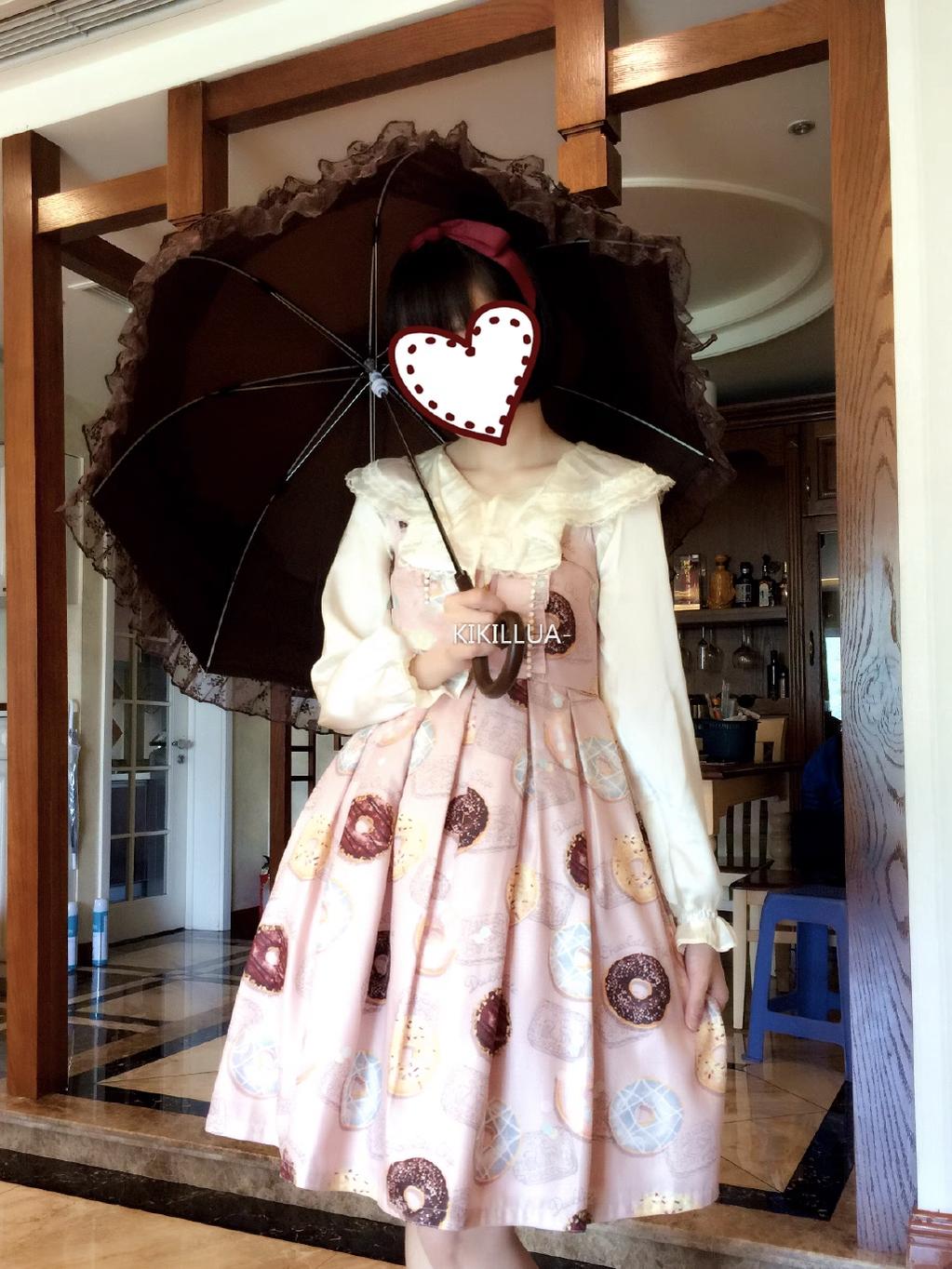 Whale Island - Laraine - Gorgeous Lolita Parasol Lace Umbrella Lolita Long Umbrella