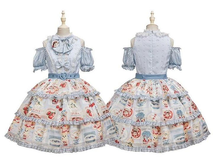 Summer Fairy~IP Collab Kawaii Lolita Dresses OP Home Wear Salopette Cardigan SK   