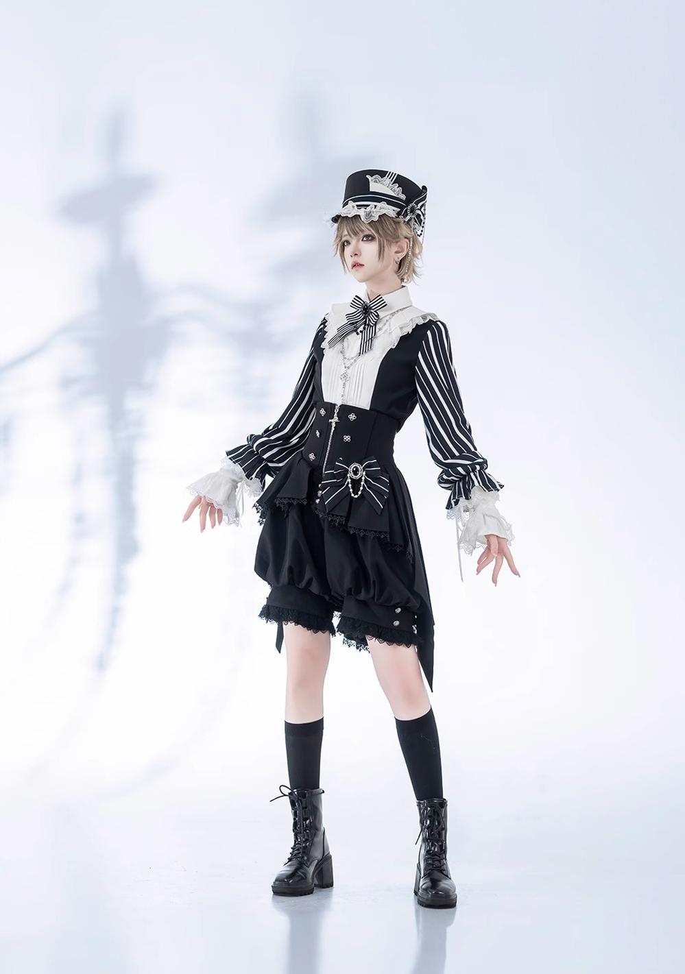 Princess Chronicles - Fancy Trick - Retro Ouji Lolita Black Shorts Dark-themed