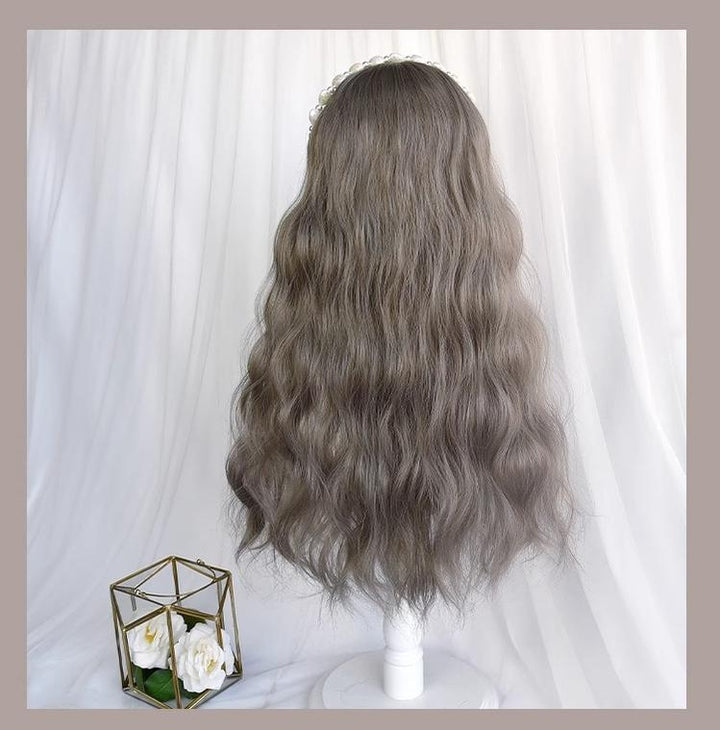 Sinwavy~Elegant Lolita Wig Ash Linen Grey Curly Wig   