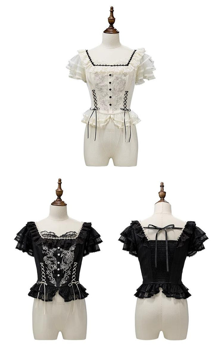 Nuit De Cellophane~Wild Swan~Elegant Lolita Dress Suit with Swan Embroidery 42064:725454