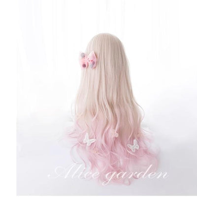 Alicegarden~Cardamom~Sweet Lolita Wigs Long Curly Gradient Pink Wigs gradient pink wig  