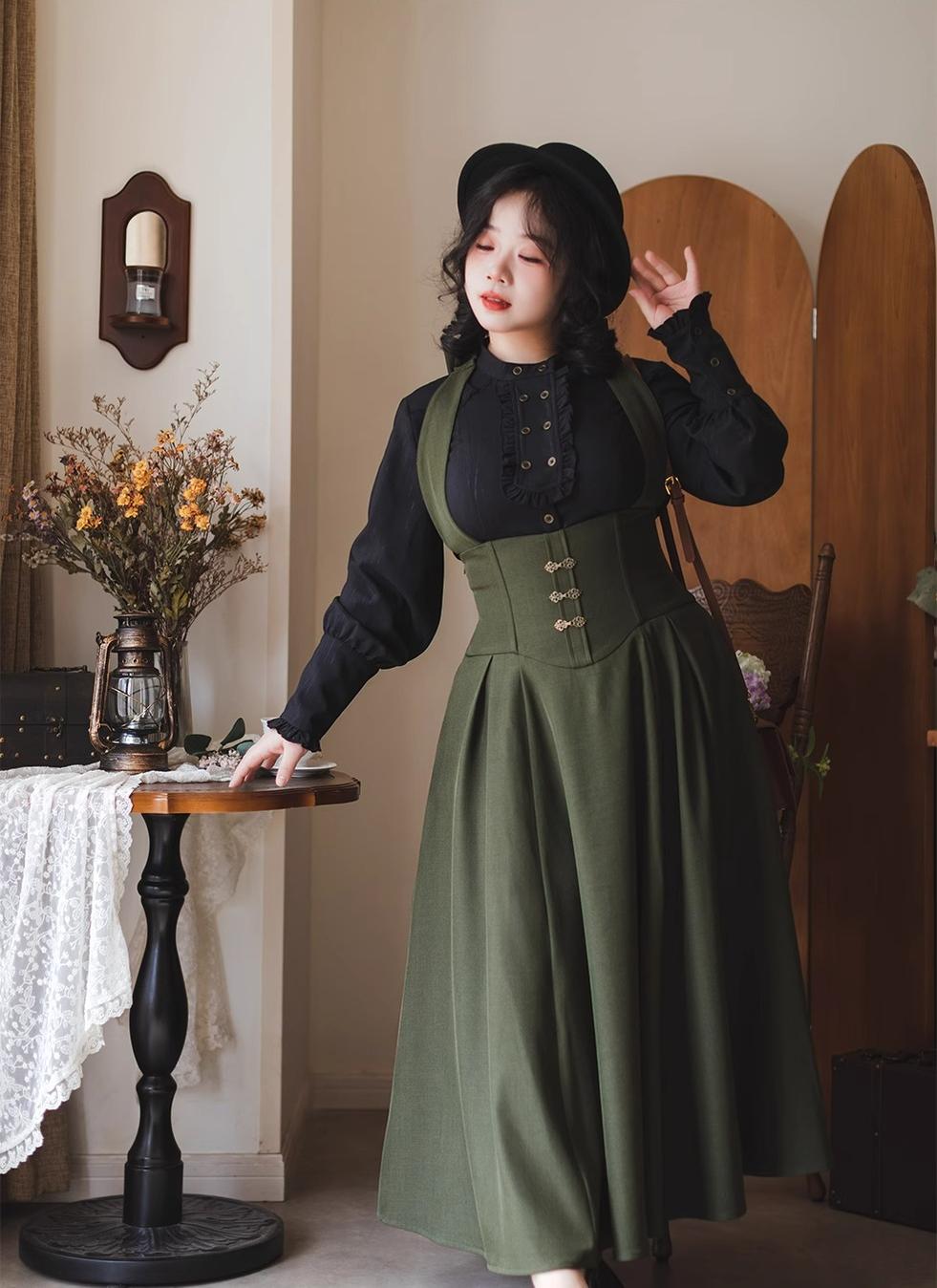 Forest Wardrobe - Vintage Lolita Fishbone Halter SK, Autumn Jacket 39620:634374