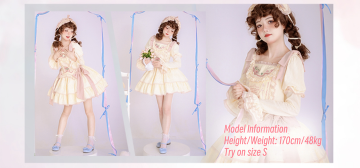 Mewroco~Flower Letter~Sweet Lolita OP Dress Doll Sense Embroidered Dress 29112:395670