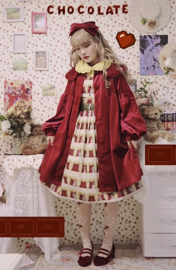 Dark Star Island~Winter Lolita Cape Velvet Antique Lolita Coat