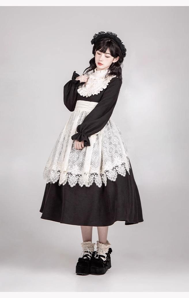 With PUJI~Twilight Choir~Twin Lolita OP Suit Loose Version Dress with Apron 41704:712522