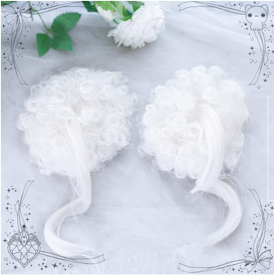 Dalao Home~Lodo~Natural Irregular Short Curly Wig lodo moonlight white flower cluster -1 pair  