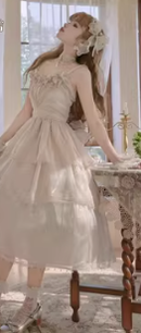CR Cat Romance~Glazed Sand~Elegant Lolita Floral Wedding JSK S long FS suit 