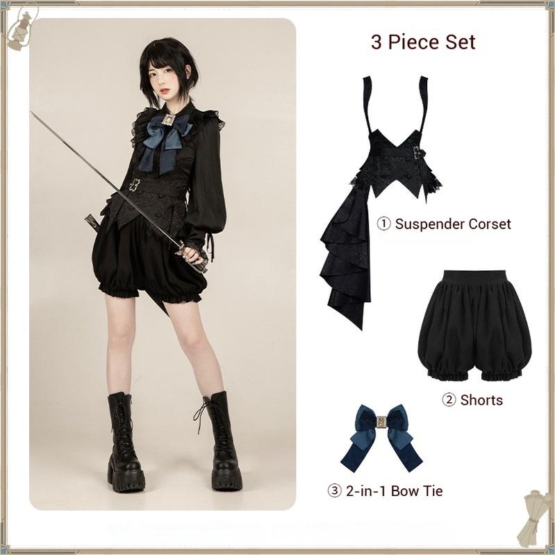 With PUJI~Hunter of Gold~Ouji Lolita Shorts/Pants Outfit Twins Set (L M S) 42926:762172