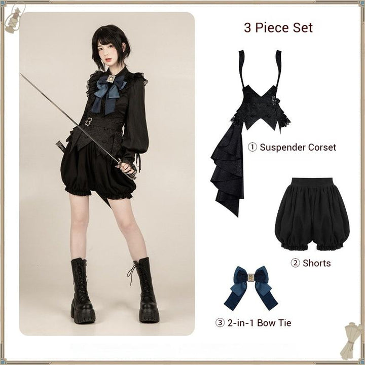 With PUJI~Hunter of Gold~Ouji Lolita Shorts/Pants Outfit Twins Set (L M S) 42926:762172