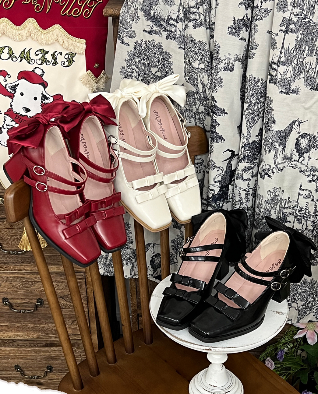 MODO~Magic Search~Sweet Lolita Shoes with Square Toe and Chunky Heel