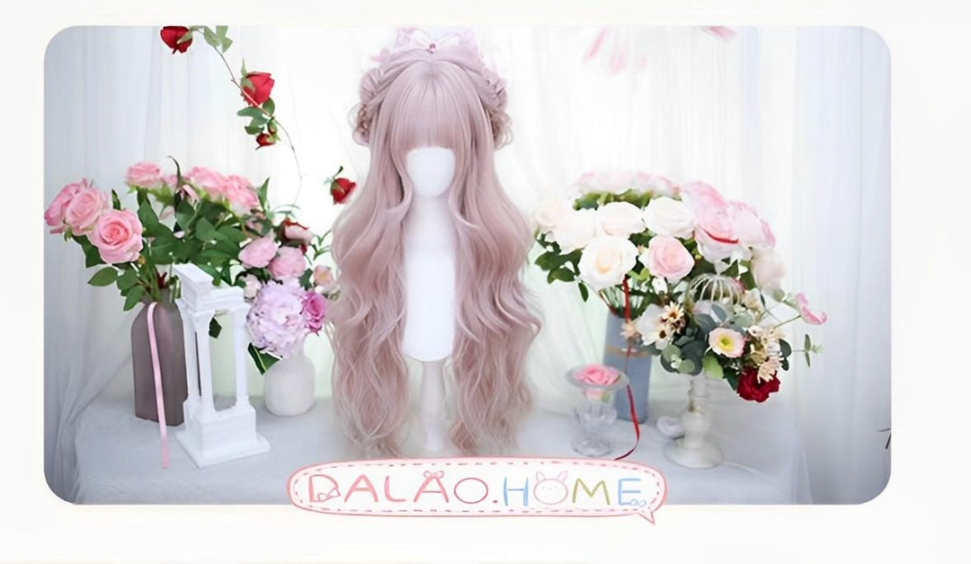 Dalao Home~Wen Wen~Natural Pink Lolita Wigs Long Curly Hair   