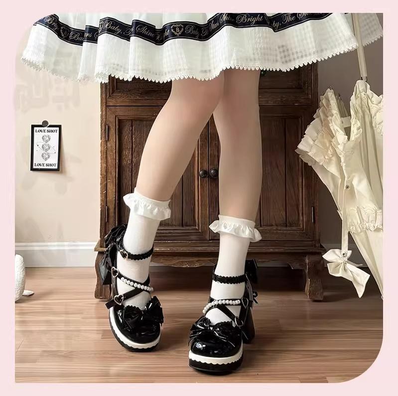 Witch's Night - Crush Complex - Sweet Lolita Heel Shoes, Pearls & Bows 43746:784535