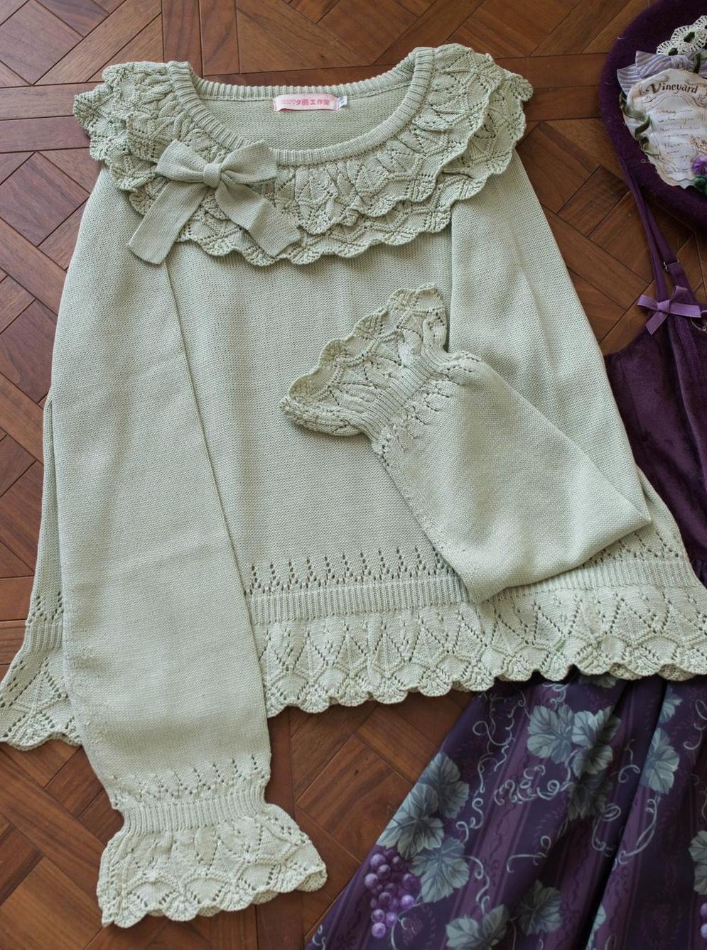 MIST - Nana - Sweet Lolita Sweater, Detachable Bow 44201:798382