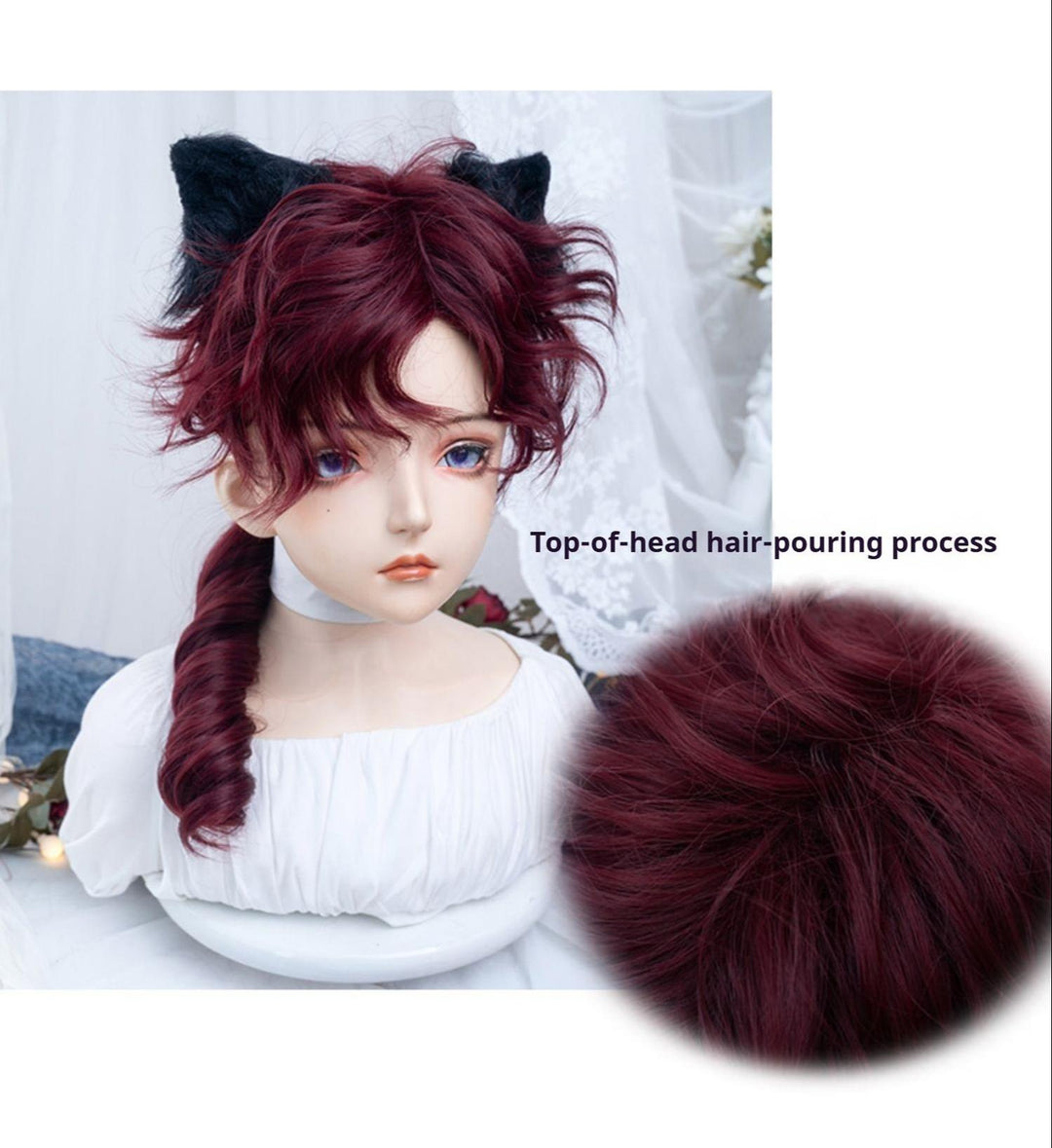 Alicegarden~Red Ouji Lolita Wig Long Curly Prince Lolita Hairpiece