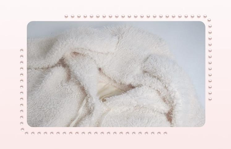Yingtang - Plus Size Lolita Christmas Plush Coat Dress Set