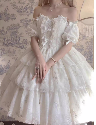 Fishing Boss~Elegant Flower Wedding Lolita Dress   