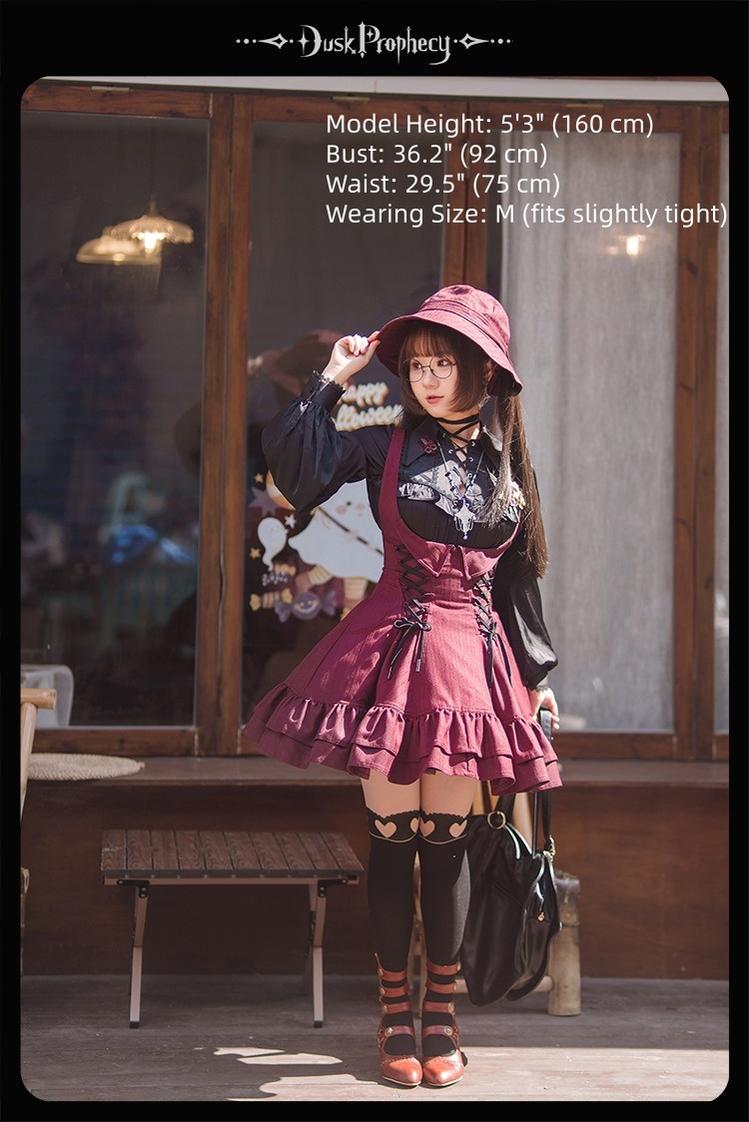 DuskProphecy - Heron - Classic Lolita Striped JSK Dress, Halter Neckline 44313:803358