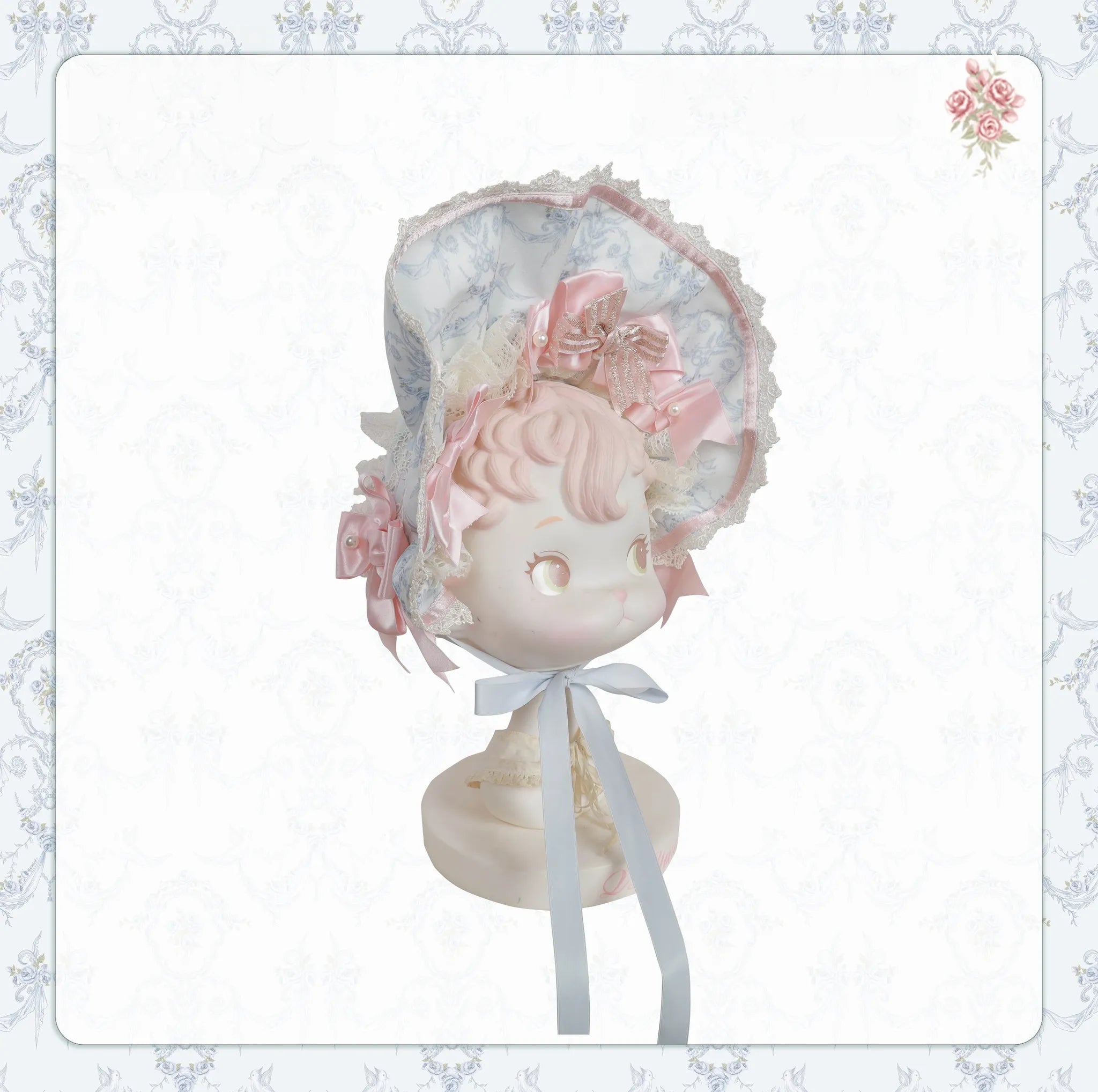 Rose Fragrance - Classic Lolita Lace JSK & OP Dress, Rose & Perfume Bottle Print (L M S) 45850:865559