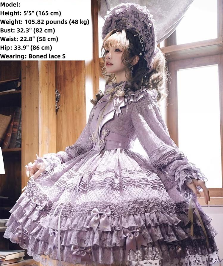 Forvever Purple - Purple Classic Lolita OP, Boning Corset 44357:806189