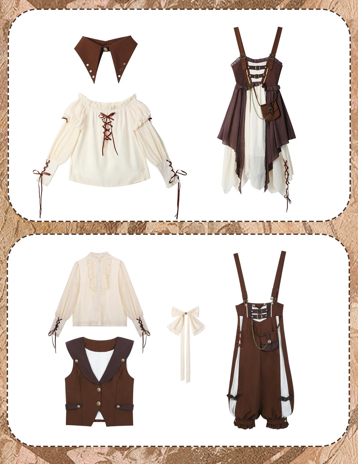 Letters from Unknown Star~Pirate Guide~Vintage Lolita Suit Vest JSK Dress 33466:423174