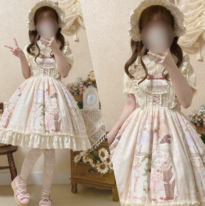3 Puppets~Rabbit Kingdom~Sweet Lolita JSK and OP Suit   