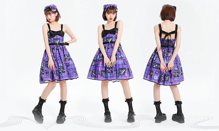 (BFM)Royal Fairy Tale~Daily Lolita JSK Dress Disco Print Dress Sweet Cool JSK   