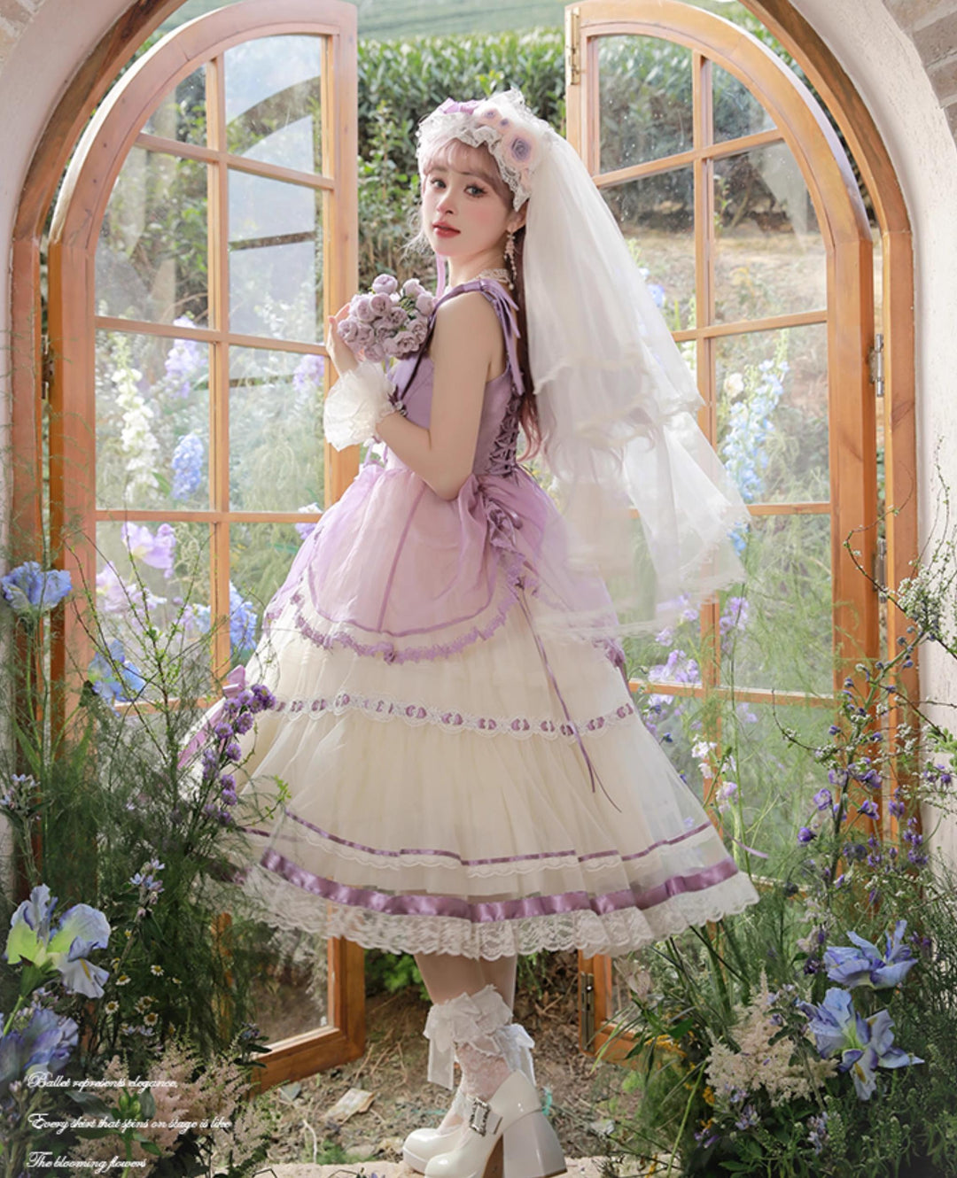 Flower and Pearl Box~Silk Ballet~Wedding Lolita JSK Dress Princess Bridal Dress 34050:442820