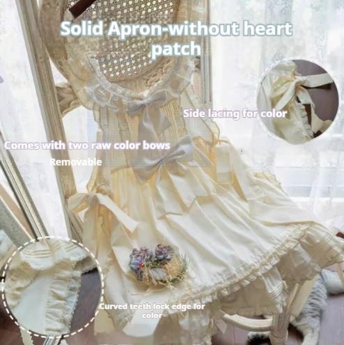 Uncle Wall Original~Bay Rabbit's Tale~Sweet Lolita OP Dress Floral Print S Apron (solid color-without heart patch) 