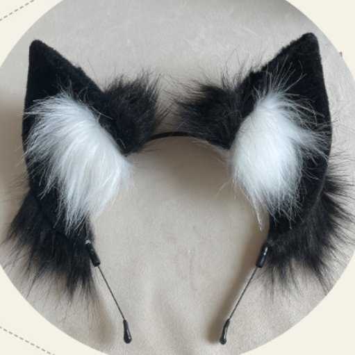 Meow Three Times~Lolita Accessory Animal Ear KC Hairband Cosplay Props   