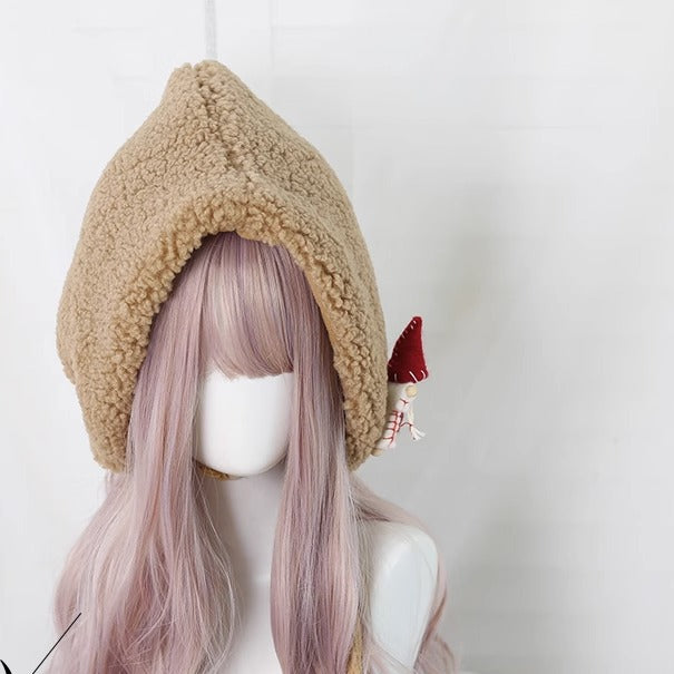 Xiaogui~Sweet Lolita Thick Christmas Hat Multicolors M khaki((with detachable Christmas kid))) 