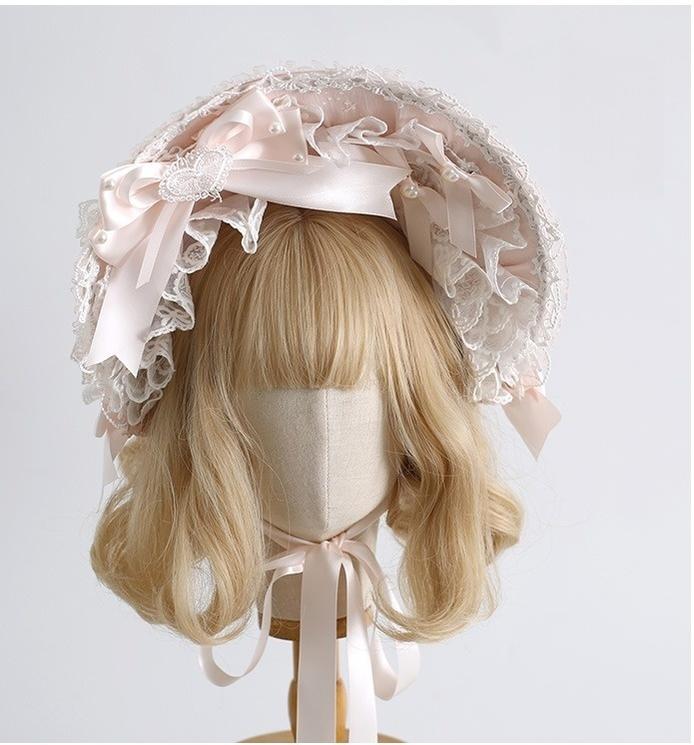 Xiaogui - Sweet Lolita Headwear Set BNT/Hat/Headband/Cuffs With Lace BNT