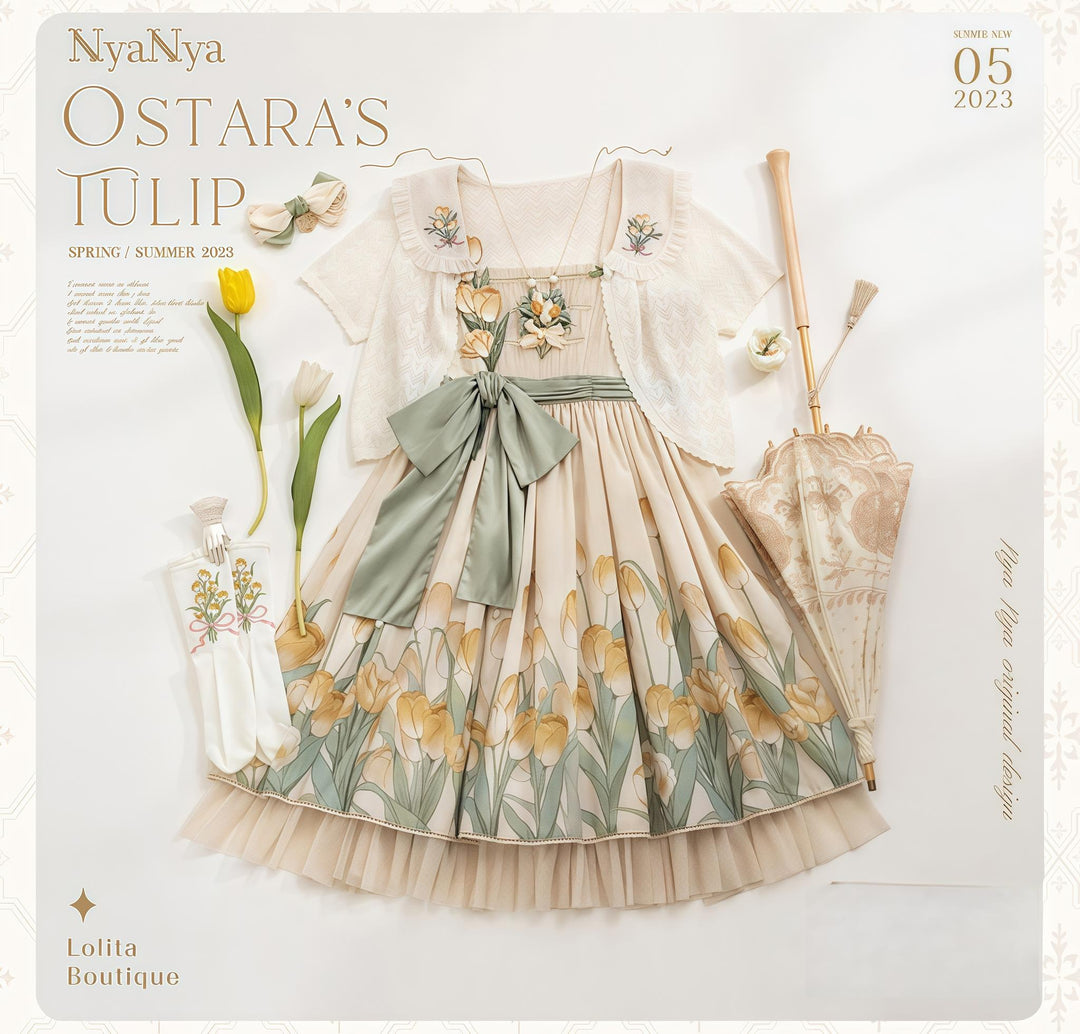 NyaNya - OSTARA'S TULIP - Peter Pan Collar Lolita Cardigan, Tulip Embroidery