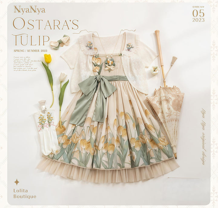 NyaNya - OSTARA'S TULIP - Peter Pan Collar Lolita Cardigan, Tulip Embroidery