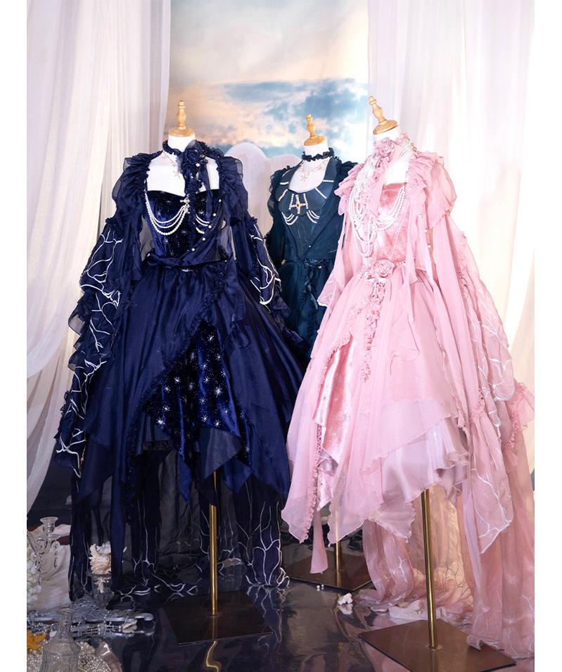 Atlantis - Gorgerous Classic Lolita Star Velvet JSK & Corset Skirt Set 45514:852516