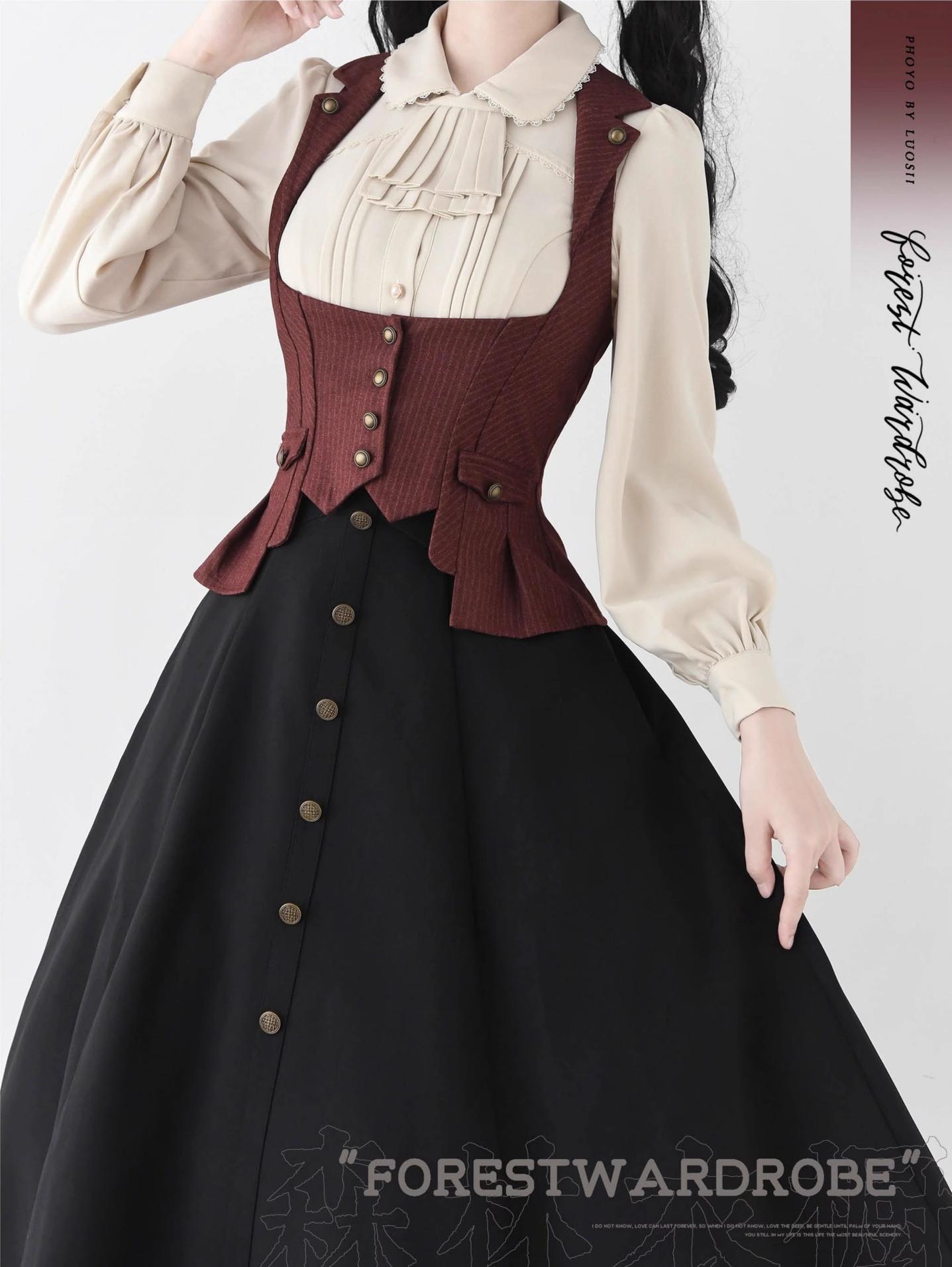 Forest Wardrobe - Forest Revelation - Classic Lolita Fishbone Long Skirt, Side Pockets 43922:790277