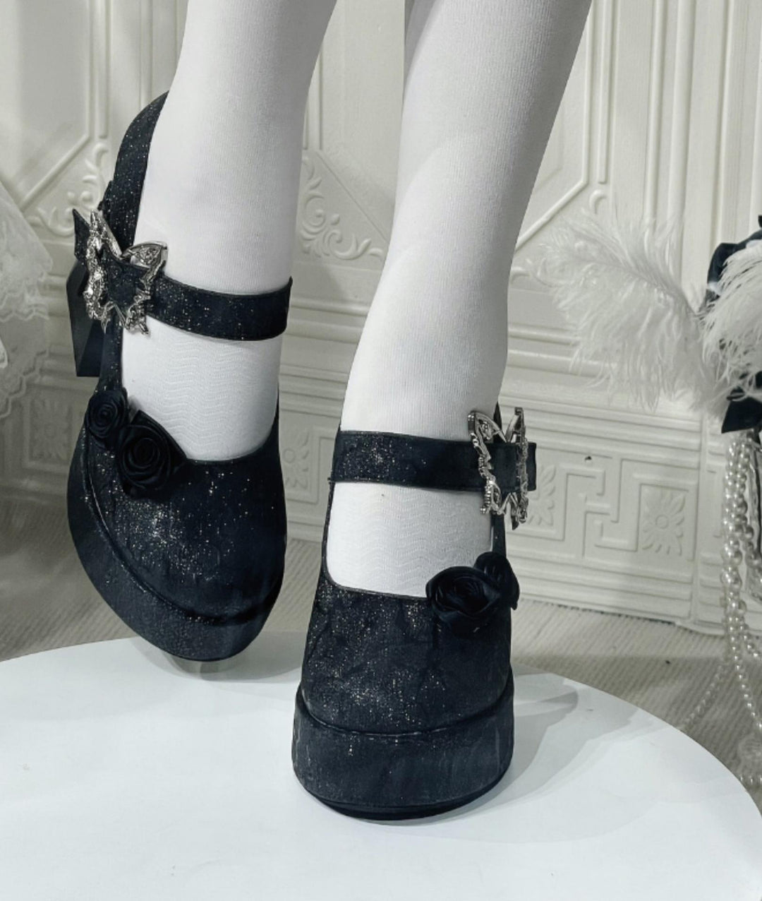 Dreamland~Cyclic Wonders~Elegant Lolita High Platform Shoes with Butterfly and Rose Details