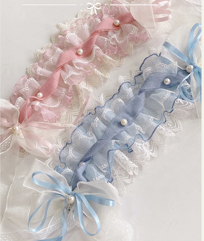 Mieye~Elegant Lolita Bonnet Cuffs Hairclip Accessories Multicolors pink hair band  
