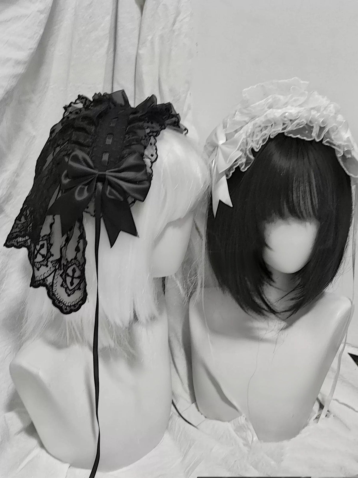 Halloween Gothic Lolita Lace Veil Hairband, Cross Embroidery 46006:872101